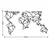Wallity Zidna dekoracija World Map2, 100x58 cm, 1.5 mm, Crna