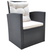 6-dijelni vrtni blagovaonski set od poliratana s jastucima crni