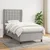 Vidaxl Box spring postelja z vzmetnico svetlo siv 100x200 cm blago