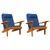 Jastučići za stolice Jednobojno 2 pcs Plava 58 x 77 x 4,5 cm