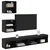 TV zidne jedinice s LED-om 5 pcs Crni hrast Konstruirano drvo