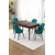 Hanah Home trpezarijski set Pir, sto i 4 stolice, ploča u dekoru drveta Baroque, tirkizna tkanina Babyface