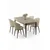 HANAH HOME Rasklopivi trpezarijski sto i stolice (5 delova) Asfel Travertine Cream