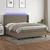 Vidaxl Box spring postelja z vzmetnico LED taupe 180x200 cm blago