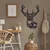 WallXpert metalni zidni ukras 5036, glava jelena sa rogovima i vratom, 66 x 90 cm, crni
