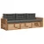Set vanjskih sofa s jastukom 3 pcs Prirodna i antracit