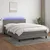 Vidaxl Box spring postelja z vzmetnico LED temno siva 140x200 cm blago
