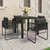 5-dijelni vrtni blagovaonski set od PVC ratana crni