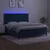 Vidaxl Box spring postelja z vzmetnico LED temno modra 160x200cm žamet