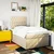 Vidaxl Box spring postelja z vzmetnico krem 120x190 cm blago