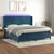 Vidaxl Box spring postelja z vzmetnico LED temno modra 200x200cm žamet