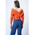 Trend Alacati Stili Ženska bluza dugih rukava ALC-019-053-BLZ, V-izrez, Narandžasta