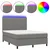 Vidaxl Box spring postelja z vzmetnico LED temno siva 140x190 cm blago