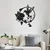 WallXpert metalni zidni ukras DEC-BL018, kolibri i ruža u krugu, 40 x 40 cm, crni