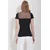 Trend Alacati Stili Ženska bluza kratkih rukava ALC-X11580, Okrugli izrez, Crna