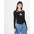 Womens crossed cutout with long sleeves black