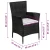 3-dijelni bistro set od poliratana crni