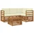 Set vanjskih sofa s jastukom 5 pcs Prirodna i krem