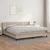 Vidaxl Box spring postelja z vzmetnico kapučino 200x200 cm um. usnje