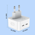 Stenski polnilec PlugWise 40W s tankim ogrodjem in dvema USB-C PD 3.0 vhodoma - snow white