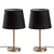 Opviq Set Stonih lampi 5104, 21x21x39 cm, IP20, 2 komada, Srebrno-crna boje