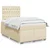 Vidaxl Box spring postelja z vzmetnico krem 120x190 cm blago