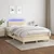 Vidaxl Box spring postelja z vzmetnico LED krem 120x200 cm blago