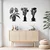 WallXpert metalni zidni ukras DCV-1096-MT, siluete cveća u vazama, set 3 kom, 15 x 40 cm, crni