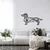 WallXpert metalni zidni ukras 5035, geometrijski jazavičar, 76 x 38 cm, crni