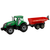 slomart LEAN TOYS Traktor s prikolico, zeleni/rdeč, frikcijski pogon