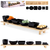 Vilde 139307 - Keramičke činije na banbus dasci - Crne, 50 cm, set od 7 komada