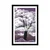 Plakat s paspartujem drevo obdano z oblaki - 30x45 silver