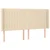 Vidaxl vidaXL Vzglavje postelje s krilci, kremne barve, 203x16x118/128 cm, blago