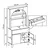 Hanah Home 2804 kafe bar ormarić 90 × 179 × 42 cm, atlantski bor/bela