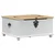 storage box s ladicama Bijelo 90 x78 x 45 cm Čvrsto borovo drvo