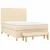 Vidaxl Box spring postelja z vzmetnico krem 140x200 cm blago