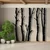WallXpert metalni zidni ukras 5536, stabla breze, 5 delova, 120 x 120 cm, crni