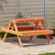 Vidaxl Piknik miza voščeno rjava 105x134x75 cm trdna borovina