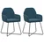 vidaXL Jedilni stoli 2 pcs Žamet Modra 55 x 50 x 84 cm