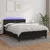 Vidaxl Box spring postelja z vzmetnico LED črna 140x190 cm um. usnje