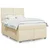 Vidaxl Box spring postelja z vzmetnico krem 140x200 cm blago