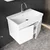 Skye Decor Set kupatilskog ormarića sa umivaonikom i ogledalom, 2 dela, Beli