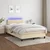 vidaXL vidaXL Box spring postelja z vzmetnico LED krem 120x190 cm blago, (21128712)