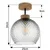 BRILAGI - LED Nadgradni luster R GLASS 1xE27/60W/230V O 25 cm hrast/dimna siva