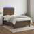 Vidaxl Box spring postelja z vzmetnico LED tem. rjava 120x190 cm blago