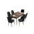 Hanah Home Set Trpezarijski sto i 6 stolica Are, Crno-braon