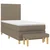 Greatstore Box spring postelja z vzmetnico taupe 90x200 cm blago
