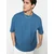 Trendyol Basic Indigo Oversize/Wide Fit Textured Waffle Short Sleeve T-Shirt