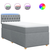Box spring postelja z vzmetnico svetlo siva 80x200 cm blago