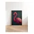 WallXpert uramljena slika 115228, ružičasti flamingo na tamnozelenoj pozadini, 50 x 70 cm, ram u boji prirodnog drveta